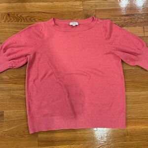 LOFT Outlet Pink Short Sleeve Sweater Size L